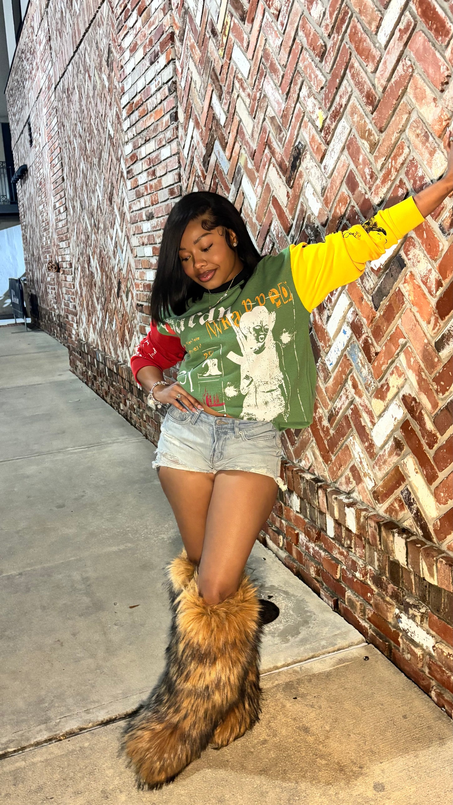 Saran Wrapped Thermal Red Green Yellow