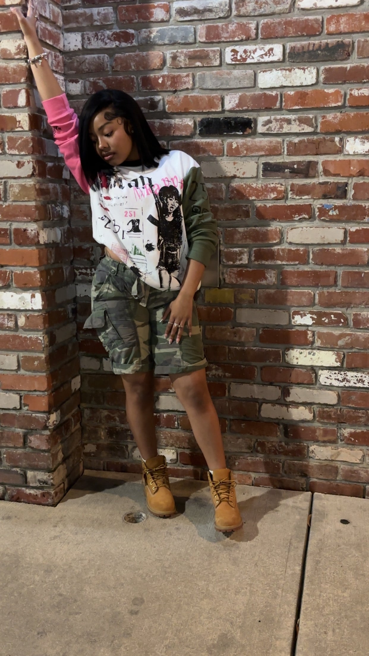 Saran Wrapped Thermal White Pink Green