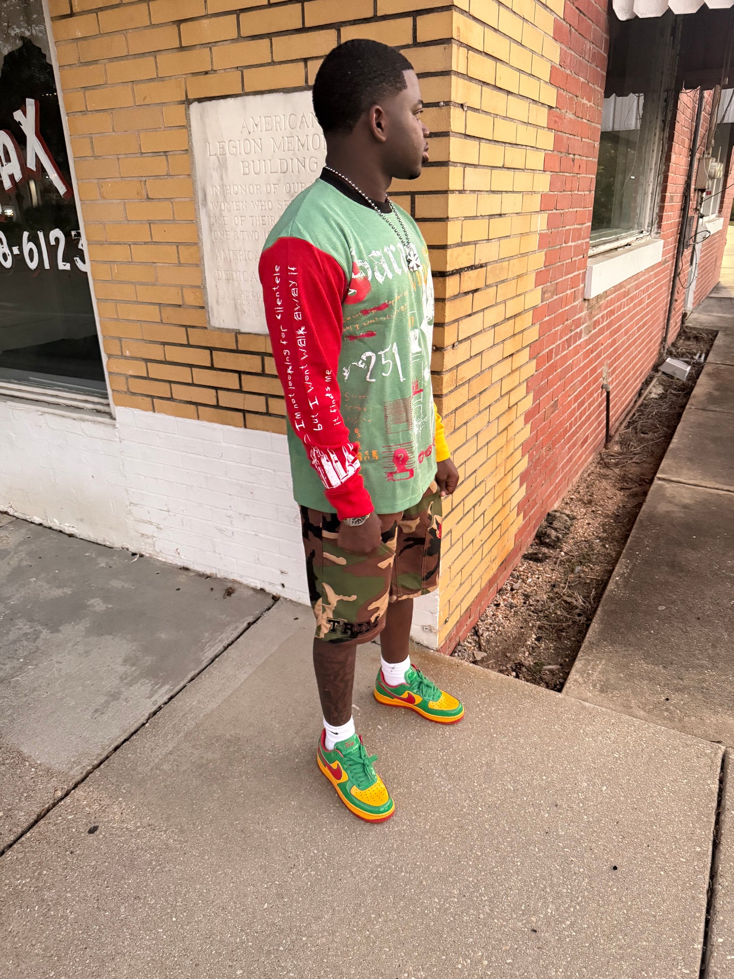 Saran Wrapped Thermal Red Green Yellow