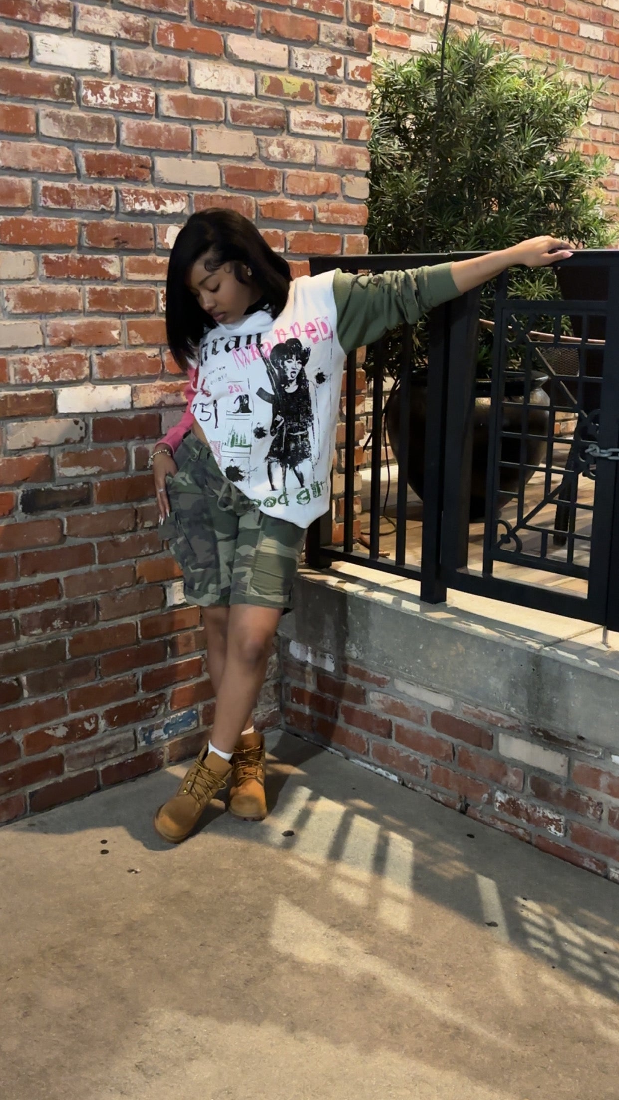 Saran Wrapped Thermal White Pink Green